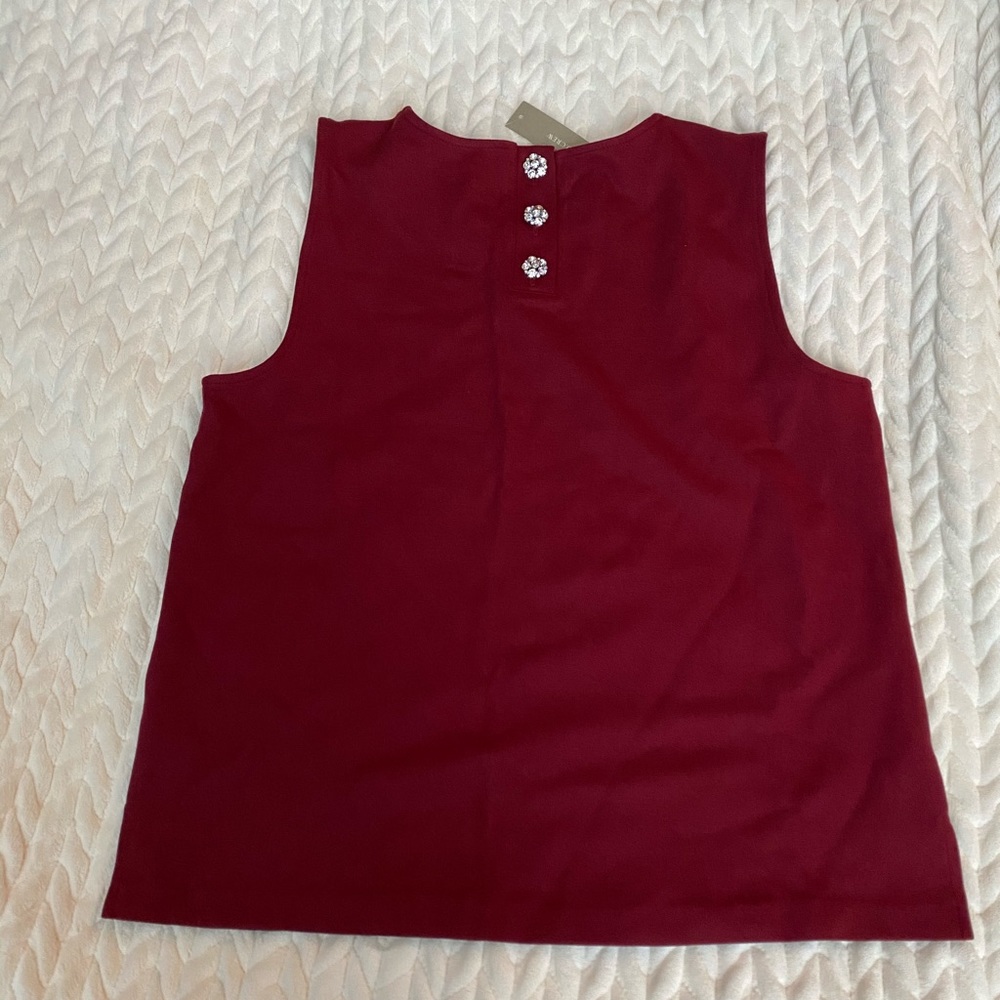 J. crew Jeweled Button-Back Ponte Top